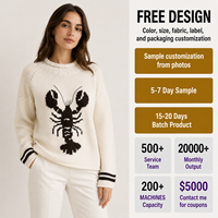 Pull en tricot jacquard FNJIA pour femme, col rond, 7GG, 100 % coton, vêtement décontracté pour l'automne, possibilité de personnalisation OEM en gros