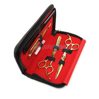 Kit de coiffure professionnel Ciseaux Rasoir droit Peignes Accessoires de toilettage Kit de barbier complet