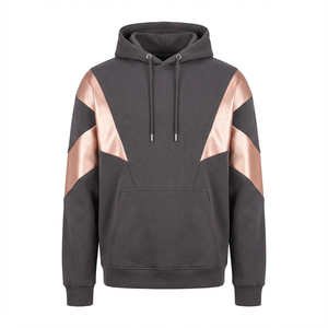 Sweat à capuche surdimensionné en coton personnalisé pour hommes, streetwear, à capuche, couleur moutarde et anthracite, look tendance et élégant - Product Image 5