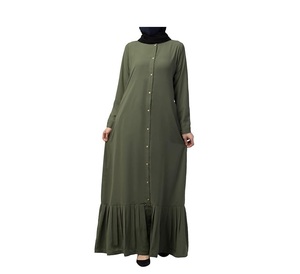 2024 nouveautés dubaï arabe dames Abaya grande taille avant ouvert élégant respirant vêtements de plein air à manches longues vêtements musulmans - Product Image 1