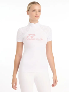 Camisa de espectáculo de equitación para mujer, venta al por mayor, bordado personalizado, manga larga, ropa ecuestre transpirable, tela cómoda - Product Image 5