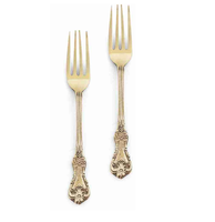 Fourchette en laiton poli miroir Unique classique Designer fourchette en laiton cuillère ensemble 4 pièces Dessert accessoires fourchette