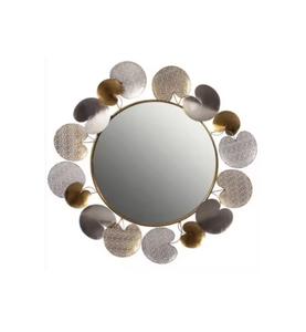 Espejo de Pared Redondo Moderno Personalizado de Latón con Diseño Floral para Decoración del Hogar y Hoteles - Product Image 1
