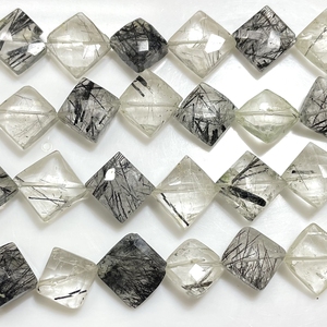 Rutile noir facettes cerf-volant forme Briolette perles naturel rutile fantaisie forme perles en gros pour la fabrication de bijoux - Product Image 2