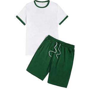 Ensemble deux pièces avec logo personnalisé de créateur T-shirt vintage Short 220 GSM Survêtement d'été en tissu éponge imprimé - Product Image 4