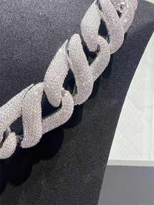 Vente chaude collier 925 argent VVS Moissanite chaîne cubaine Hip Hop collier mode collier hommes chaîne cubaine - Product Image 4