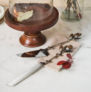 Top Selling <b>Cake</b> Knife And <b>Cake</b> <b>Server</b> With Leaf Design For Birthday Event Wedding Parties - Product Image 2