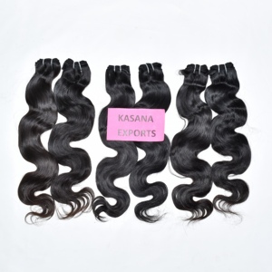 Vente en gros 100% paquets de cheveux humains bruts vietnamiens corps droit naturel noir trame machine double trame ondulation profonde cheveux humains - Product Image 2