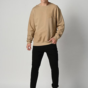 เสื้อสเวตเชิ้ตคอกลมผ้าเทอร์รี่คอตตอน 100% ขายส่งแบบ OEM  เสื้อฮู้ดดี้ทรงโอเวอร์ไซส์แบบดรอปไหล่สั่งทำพิเศษ ล้างสีแบบแอซิด ปักลาย สำหรับฤดูใบไม้ร่วง - Product Image 3