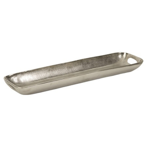 Plat de service en laiton artisanal, finition argentée polie, moderne et luxueux, passe au lave-vaisselle, pour la maison et les mariages - Product Image 5