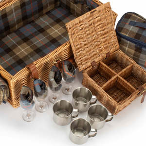 Deluxe 4-Person Ravenstor Fitted <b>Wicker</b> <b>Picnic</b> <b>Basket</b> Premium <b>Picnic</b> Mat for Outdoor Enthusiasts - Product Image 2