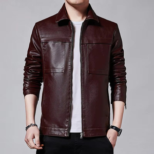 Mens <b>genuine</b> <b>leather</b> <b>jacket</b> classic biker style full sleeve outerwear warm durable fashion wear for casual street winter use - Product Image 3