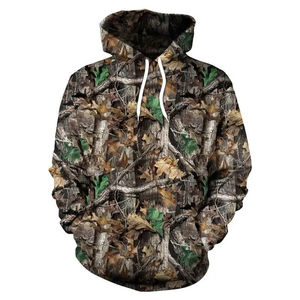 Sudadera con Capucha Impermeable de Camuflaje para Hombre, Diseño Único, Mezcla de Algodón, Cortavientos, con Cremallera Abierta, para Caza, en Venta - Product Image 2