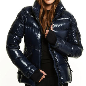 Veste bomber matelassée en tricot d'hiver à capuche personnalisée de haute qualité avec impression 3D, longueur courte, respirante - Product Image 1
