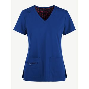 Haute exposition femmes gommage ensemble doux col en v chemise taille élastique Logo personnalisé taille hôpital médical en gros bas prix gommage ensemble - Product Image 3