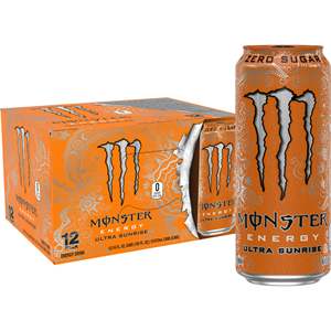 MonsterEnergy Ultra Sunrise, boisson énergétique sans sucre, 16 oz, paquet de 12 - Product Image 1