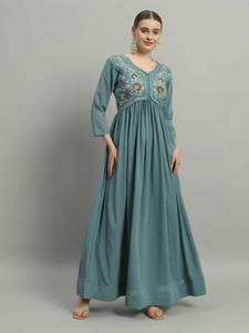 เดรส2024พิมพ์ลายสำหรับผู้หญิงแฟชั่นสไตล์เอเชียใต้สำหรับฤดูใบไม้ผลิฤดูร้อน - Product Image 2