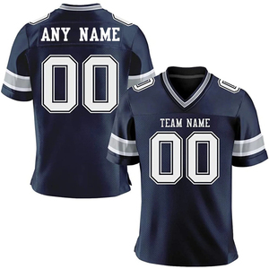 American Football Jersey Custom Navy White Gray Jersey Personalized <b>Printed</b> Team Name Number Quick-Dry American Football <b>Shirt</b> - Product Image 3