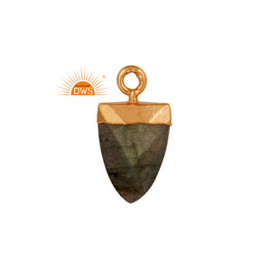 Último diseño hecho a mano 18K chapado en oro Natural labradorita colgante de piedras preciosas Demi joyería fina fabricante - Product Image 1