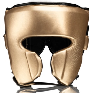Cascos de boxeo protectores transpirables con logotipo personalizado para hombre de último estilo de cuero brillante con precio al por mayor - Product Image 1