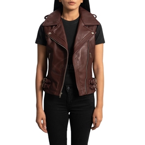 Chaleco de Cuero para Motociclistas, Superventas para Mujer |   Nuevo Diseño de Ropa Exterior sin Mangas, Fabricada en Fábrica, Precio Accesible, Suministro al por Mayor - Product Image 3