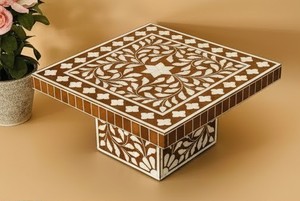 โต๊ะฝังกระดูกแบบพิเศษเป็นมิตรกับสิ่งแวดล้อมโต๊ะวางเค้กลายดอกไม้ทำด้วยมือสำหรับตกแต่งห้องนั่งเล่น - Product Image 6