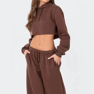 Sudaderas Cortas con Capucha a Precio Razonable, Más Vendidas, Diseño Personalizado, Ropa Urbana, Transpirable, de Felpa, para Mujer - Product Image 3