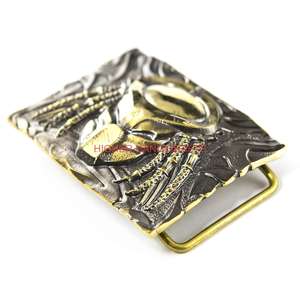 Predator Solid Brass Belt Buckle, Extraterrestrial Monster Trophy <b>Hunter</b> Prize <b>Gift</b> Champion Winner Award - Product Image 1