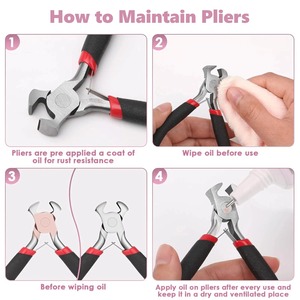 Pince à bijoux Kit d'outils et d'équipement Pince à fil coupant à longue aiguille et à nez rond pour la fabrication de bijoux Accessoires faits à la main - Product Image 6