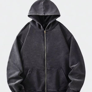 Sweat à capuche surdimensionné délavé vintage pour hommes pull à manches longues sweat-shirt polaire décontracté Streetwear haut à capuche d'hiver - Product Image 1