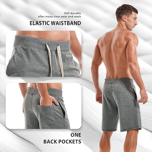 <b>men</b> fleece <b>shorts</b> casual cotton soft texture elastic waist gym training <b>lounge</b> daily wear - Product Image 2