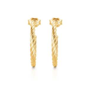 Pendientes de Aro de Plata de Ley con Cuerda Trenzada en Tono Dorado Jeulia para Boda - Product Image 2