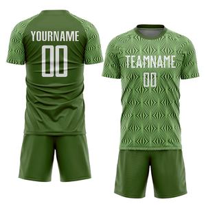 Venta al por mayor de secado rápido 100% poliéster hombres camiseta de fútbol transpirable uniforme Color sólido personalizado Club sublimación chándal - Product Image 4