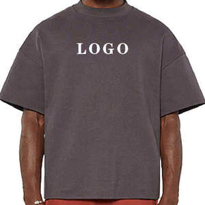 Top corto con hombros descubiertos de peso pesado, camisetas con logotipo estampado de gran tamaño, camisetas Unisex 100% de algodón de alta calidad - Product Image 5