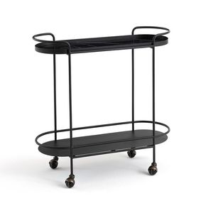 Polished Design Metal Two Tier Serving <b>Trolley</b> With Simple Metal Tray Layers And Easy Handling For Modern Homes - Product Image 5