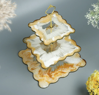Piring Kue Resin Warna-warni Bergaya Nautikal Buatan Tangan Eropa Kualitas Terbaik, Patung Kerajinan Model Pola Ukuran Khusus untuk Rumah