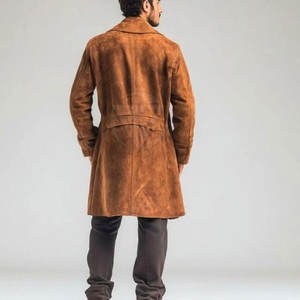 Manteau Trench Homme Luxe et Durable en Cuir Suédé Écologique Respirant, Design Personnalisable, Finition Lisse - Product Image 2