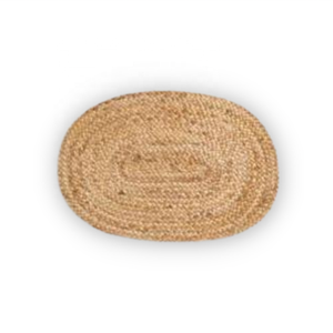 Mantel individual pintado a mano tejido de yute ovalado ecológico 2024 naranja estilo bohemio rural para boda mesa de comedor FIESTA DE Vecraft - Product Image 1