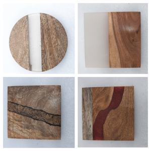 Juego de 4 piezas más vendido, posavasos clásicos de resina epoxi ecológicos, té, café, vino, decoración de mesa de cocina, artesanías de calidad - Product Image 2