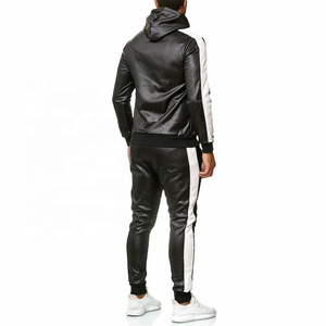 Vente en gros, ensemble de survêtements pleine longueur en nylon et coton pour hommes, vêtements de sport avec logo personnalisé, survêtements d'entraînement - Product Image 5