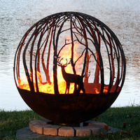 Boule de foyer de décoration en acier Corten Boules de foyer en acier Corten faites à la main