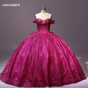 Robes de fête Jancember WC011 Chic Raspberry Bow Quinceanera pour femmes pour les filles de 16 ans - Product Image 5