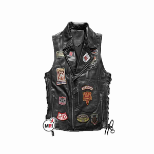 Vest <b>Canvas</b> <b>Jackets</b> Genuine Cowhide High Quality Custom Made Unique Design Moto Biker Style Winter Waterproof Breathable Custom - Product Image 4