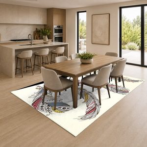 Tapis de salon multicolores neutres modernes vintage imprimés numériquement, lavables en machine, en chenille, antidérapants, vente en gros RUGS DEPOT LXDP-1043 - Product Image 4