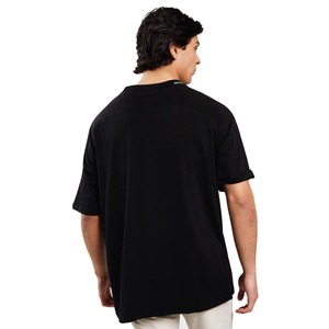 Último estilo de talla grande para hombre, camiseta de manga corta raglán Lisa 230GSM, Camiseta con cuello redondo de gran tamaño y punto de contraste para hombre - Product Image 3