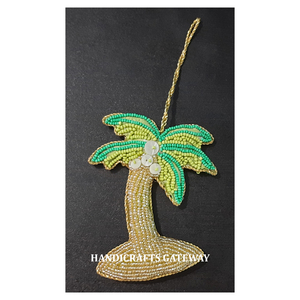 El mejor mayorista indio y el precio más bajo Bordado hecho a mano y con cuentas Color dorado y formas de árbol Adornos decorativos de árbol - Product Image 1