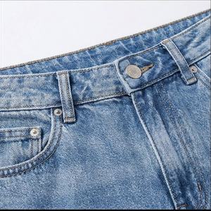 Jeans Holgados Personalizados para Mujer, Talla Grande, Lavado Claro, Algodón, Denim, Transpirables, Alta Calidad, Corte Regular, con Logotipo, Ropa Urbana de Otoño - Product Image 4