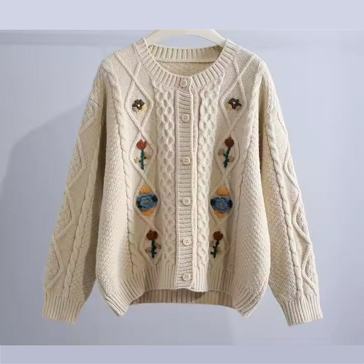 Women light blue knitted cardigan with