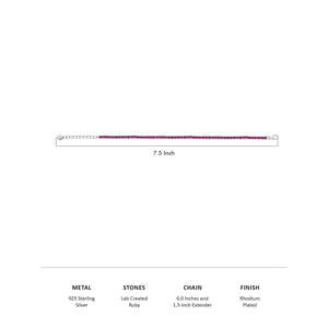 สร้อยข้อมือเทนนิสแฟชั่นสตรีสีทับทิม - Product Image 4