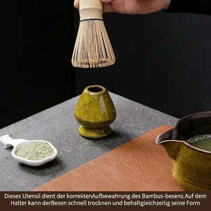 Juego de Té Matcha Japonés Wakokoro de 7 Piezas: Tazón, Batidor, Soporte, Cuchara, Toalla, Colador, Reposacucharas, Bambú, Cerámica, Duradero y Elegante - Product Image 4